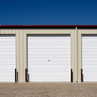 Row of large self storage units